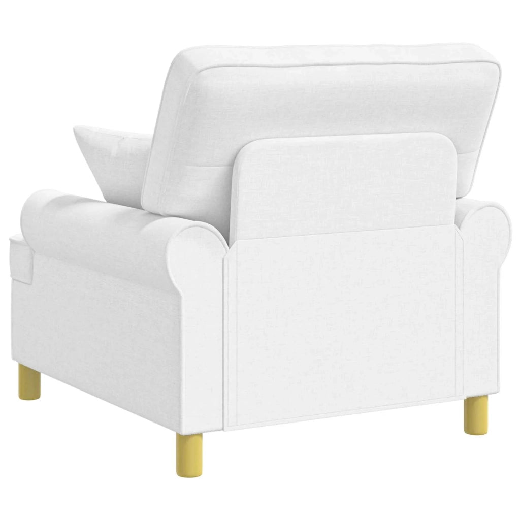 Poltrona XL con Cuscini Bianco Tessuto 42043493