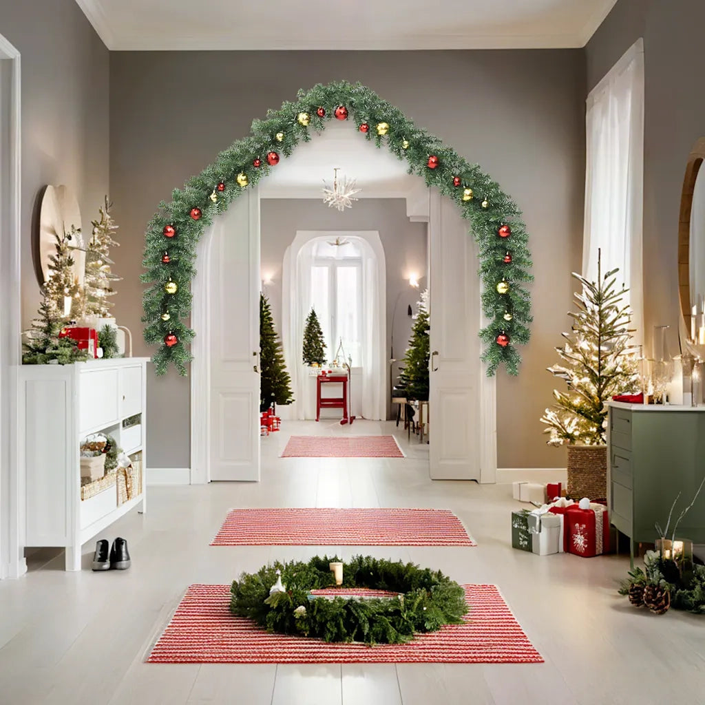 Ghirlanda di Natale Decorata con Palline e Luci a LED 10 m CFW6182934