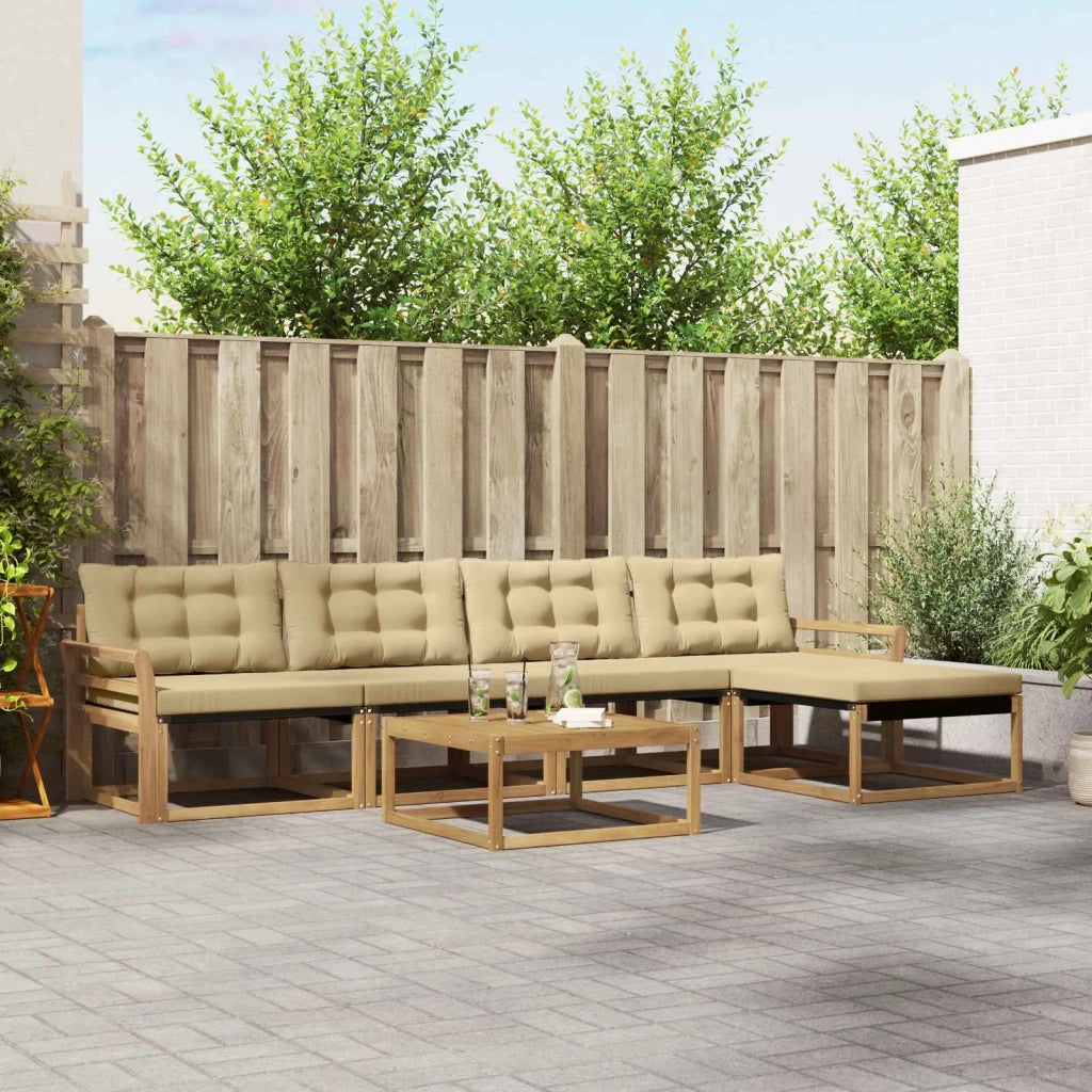 Set di divani da esterno 6 pz Bianco e Beige 3388615