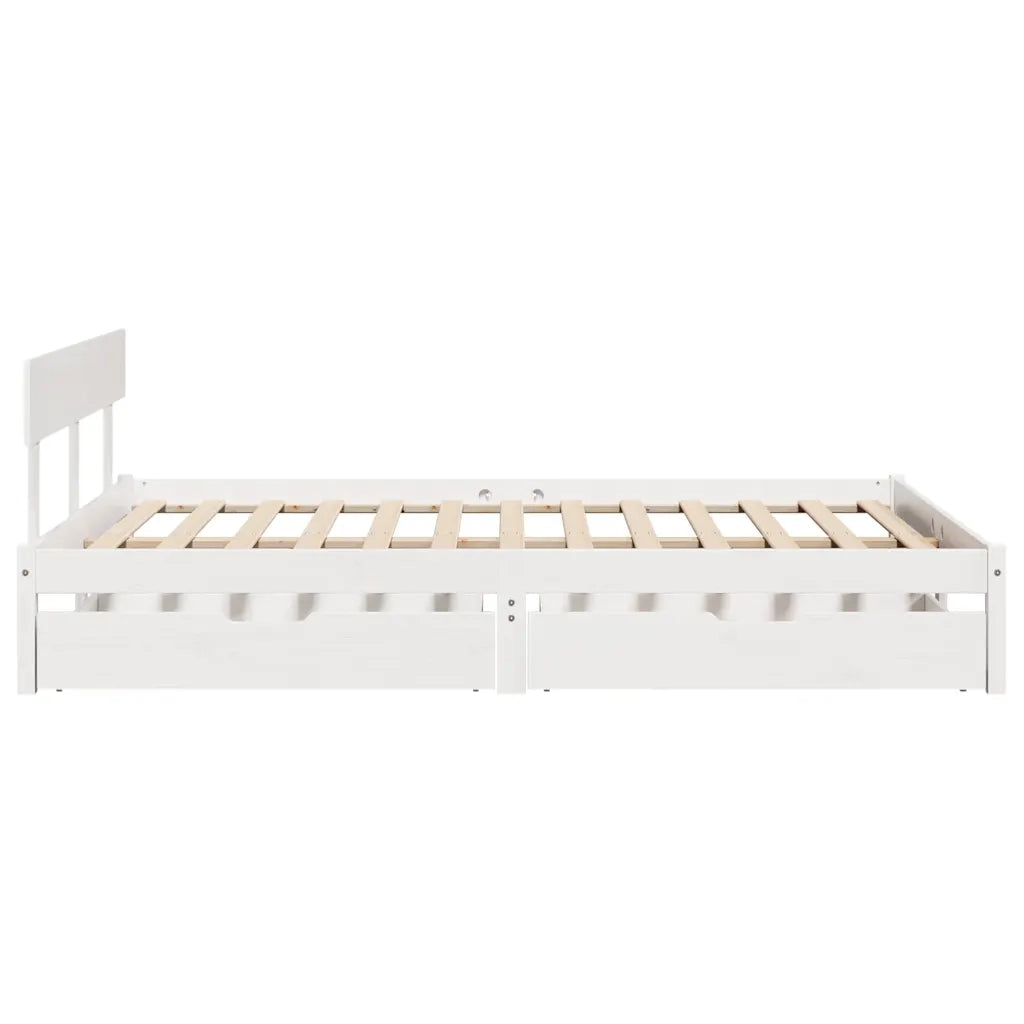 Letto senza Materasso Bianco 140x200 cm Legno Massello di Pino
