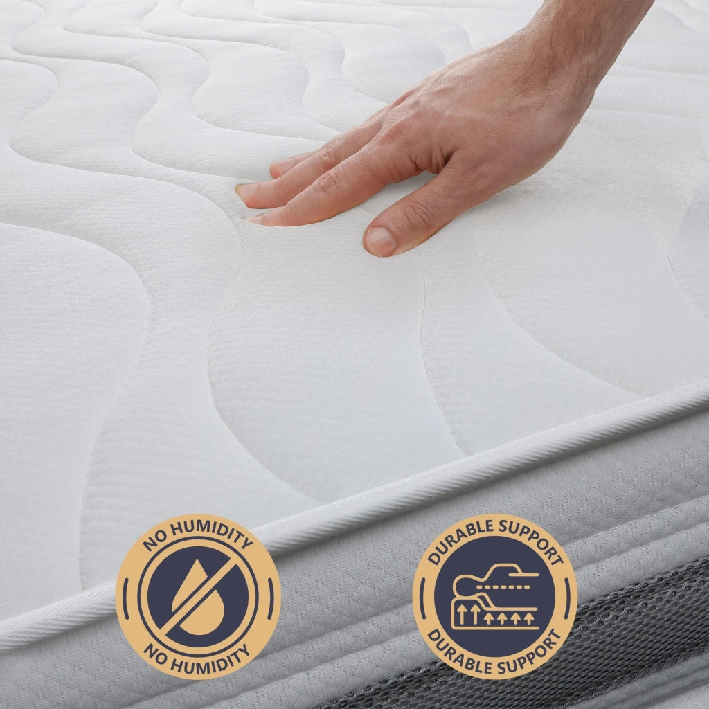 Materasso matrimoniale 140x200 in Waterfoam Ipoallergenico, 16 cm ESSENTIAL | Imbottitura in Ovatta e Rivestimento in Tessuto 3D Traspirante, Antiacaro e Antifungino | Made in Italy
