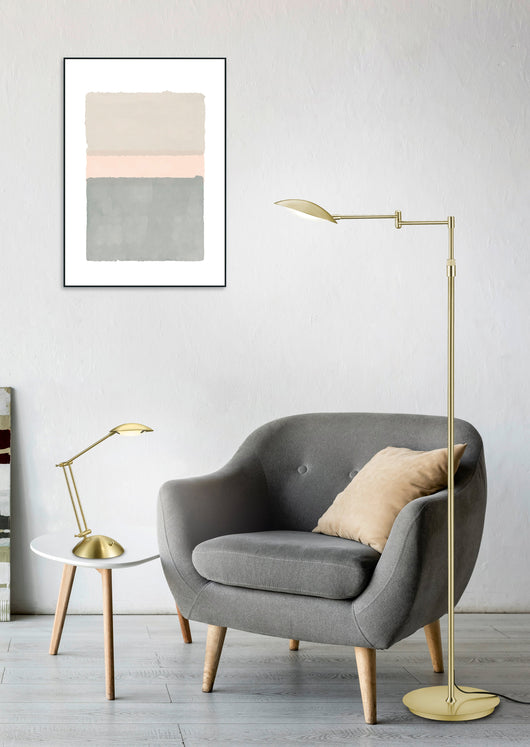 Lampada tavolo da Interno a LED in Metallo Ottone Satinato