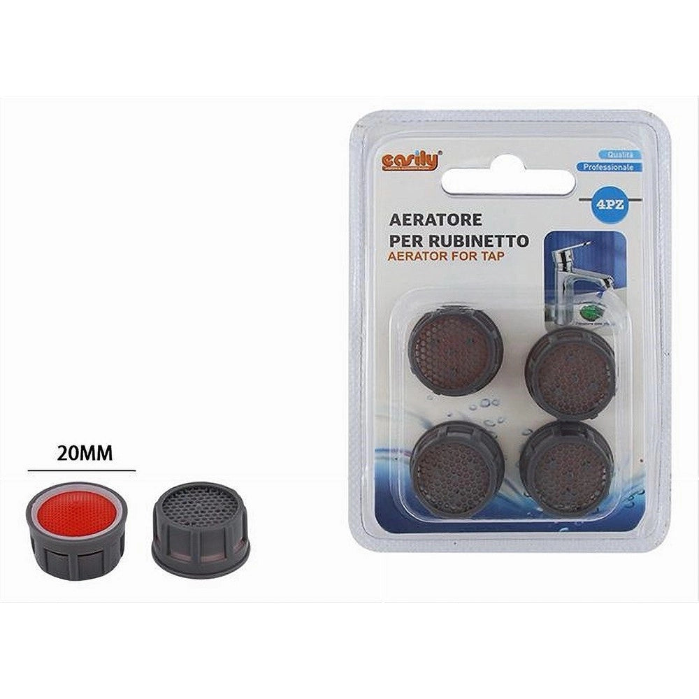 Trade Shop - Set 4 Pezzi Aeratore Per Rubinetto Bagno Cucina M24 20mm Filtro Accessori 87993 -