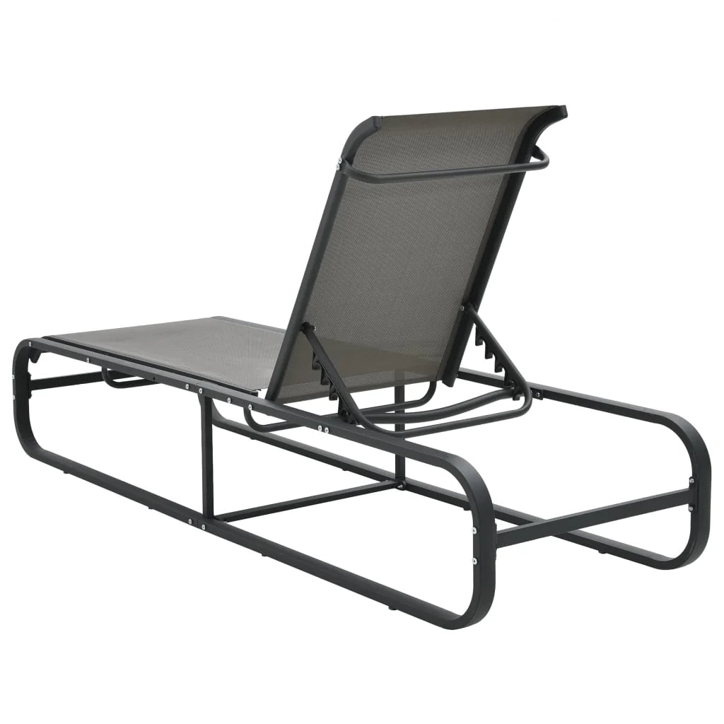 Sedia a sdraio lettino prendisole lettino da giardino mobili da esterno per patio alluminio e textilene grigio 02_0012252