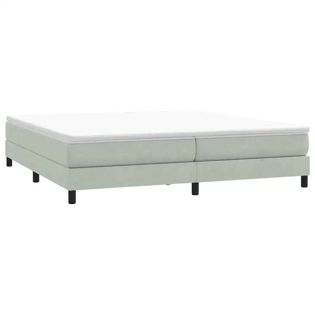 Letto a Molle senza Materasso Grigio Chiaro 200x220cm Velluto 3315891