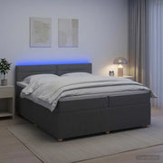 Letto box spring con materasso Grigio Scuro 200 x 200 cm 3453003