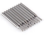 Set di 10 utensili per CNC di acciaio duro 1/8 pollice con flauto singolo