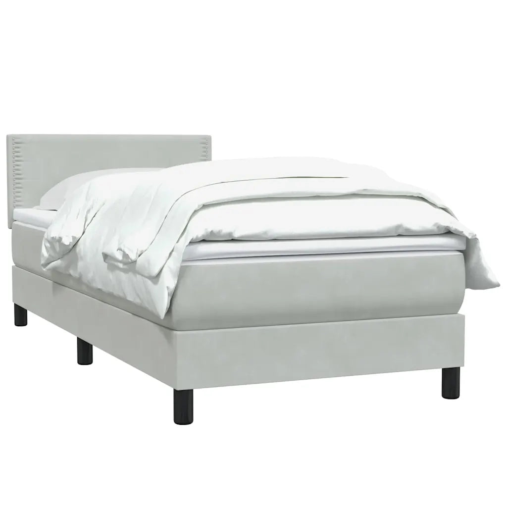 Giroletto a Molle con Materasso Grigio Chiaro 80x210 cm Velluto 3316089