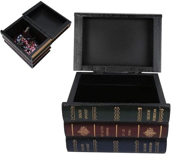 Scatola a Libro in Stile Vintage con Coperchio per Deposito Segreto - 63 * 43 * 52 pollici.