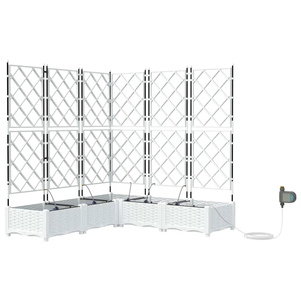 Vaso da giardino 5 pcs Bianco Plastica 42002923
