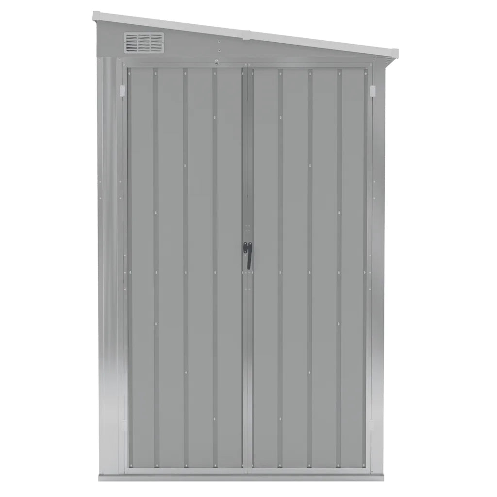 Capanno Giardino a Parete Grigio 118x382x178 cm Acciaio Zincato