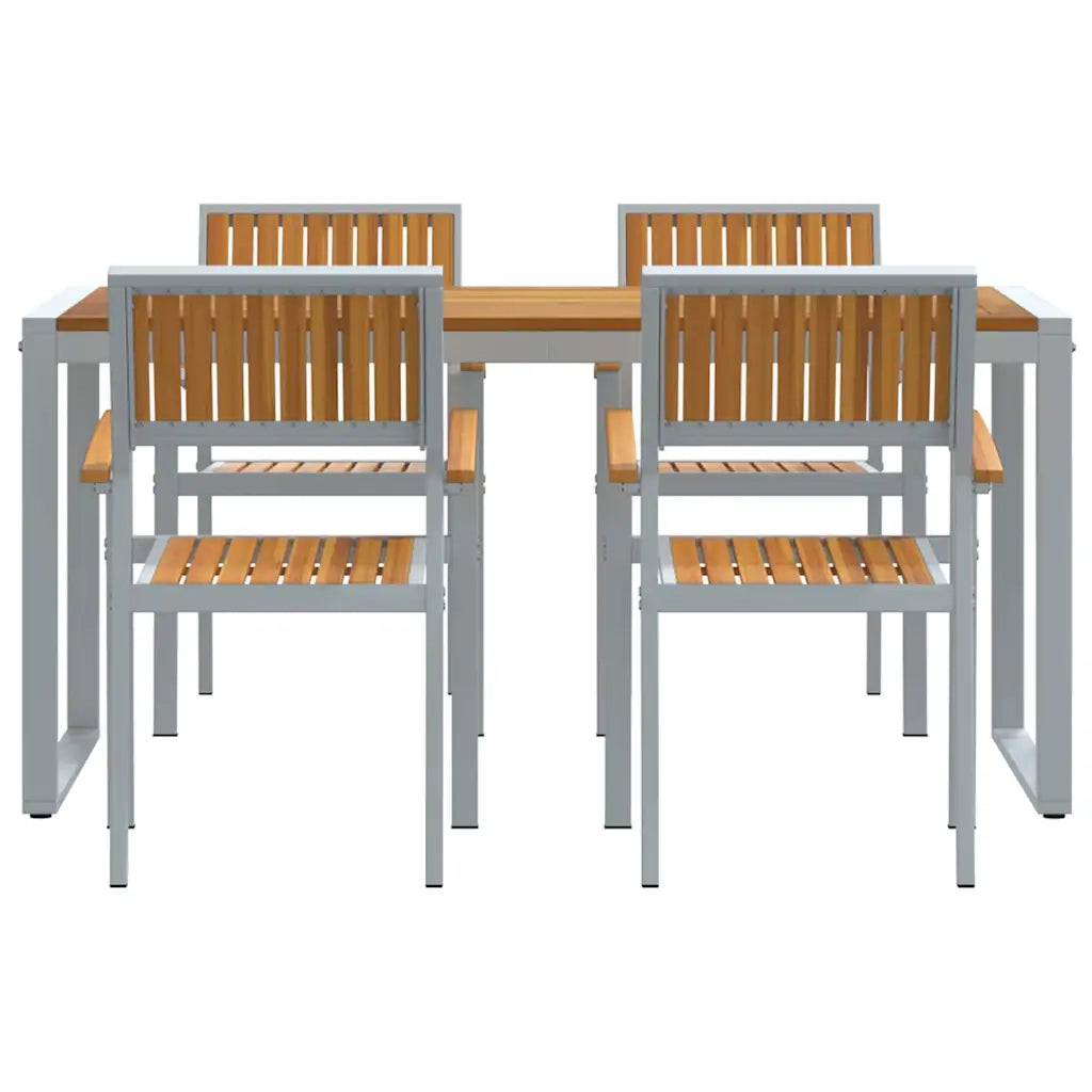 Set da Pranzo per Giardino 5 pcs Grigio 3284369