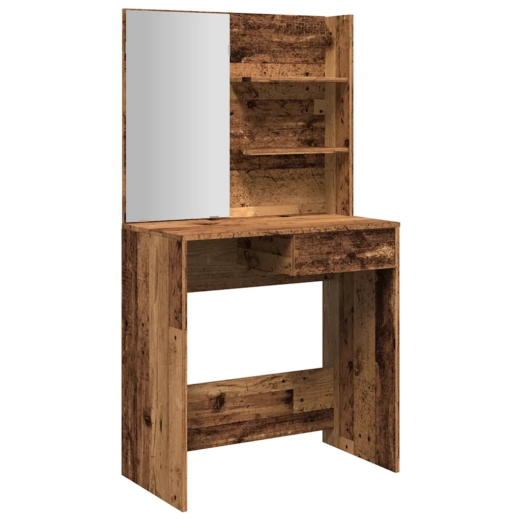 vidaXL Toeletta con Specchio Legno Vecchio 74,5x40x141 cm