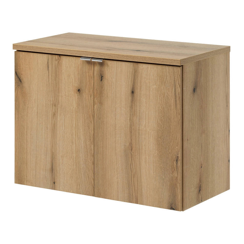 Set NEWPORT Armadio Pensile Sottolavabo con Piano di Lavoro 80x60x40 Effetto Rovere [en.casa]