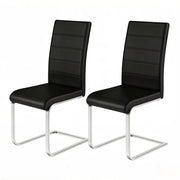 Sedia Cantilever con Schienale Alto in PU e Metallo, 2 Pezzi, Ideale per Sala da Pranzo e Ufficio
