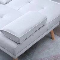 Divano Letto 3 Posti Stile Scandinavo Reclinabile con Tavolino a Ribalta, 181x77x88 cm, Grigio