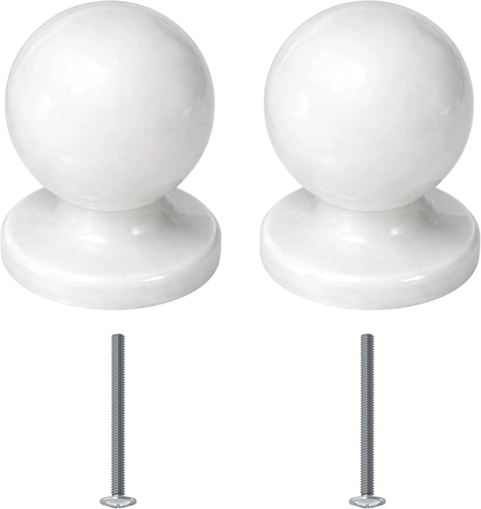Pomolo per mobili 25x32 mm bianco per cassetti e ante - confezione da 2 pezzi