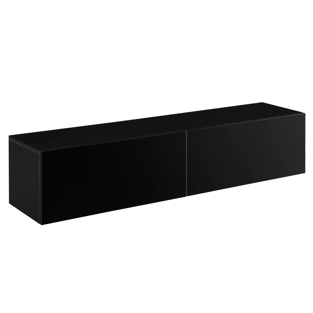 Mensola di design porta tv con 2 cassetti 140 cm nero lucido 03_0005192