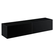 Mensola di design porta tv con 2 cassetti 140 cm nero lucido 03_0005192
