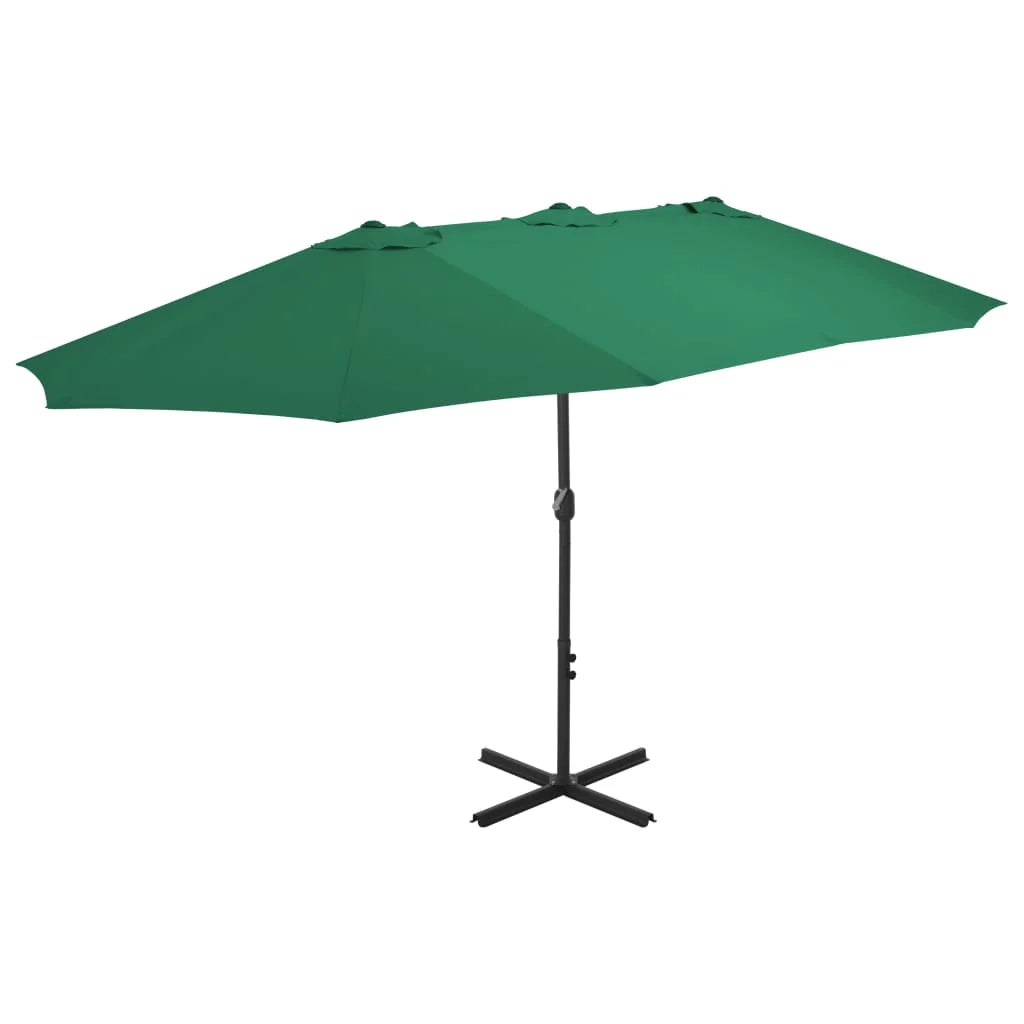 Ombrellone da esterno e palo in alluminio 460 x 270 cm verde 02_0008293