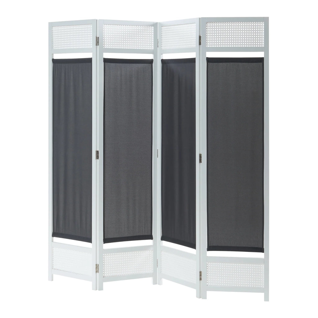 Paravento in bambù 160 x 170 cm bianco grigio scuro 03_0010225