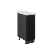 Armadio cucina dispensa alto Fame-Line Nero rigato/Antracite 30 cm, PL Marmo Vicco