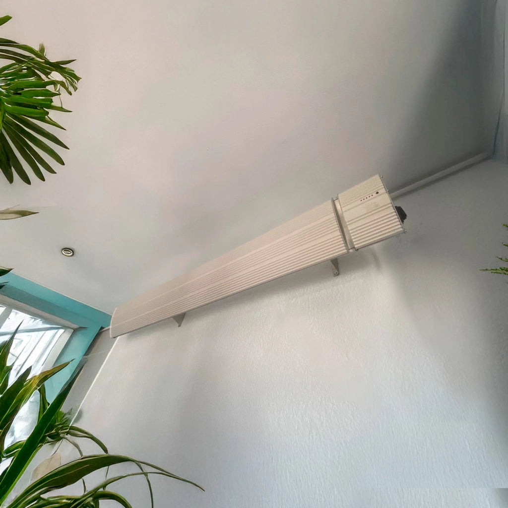 Mpc Marbella 1500w Riscaldatore a Infrarossi In Ceramica Da 1500w Bianco Nessuna Emissione Di Luce Elemento Riscaldante In Lega Di Alluminio Estruso Rivestimento Ceramico Telecomando Ip65