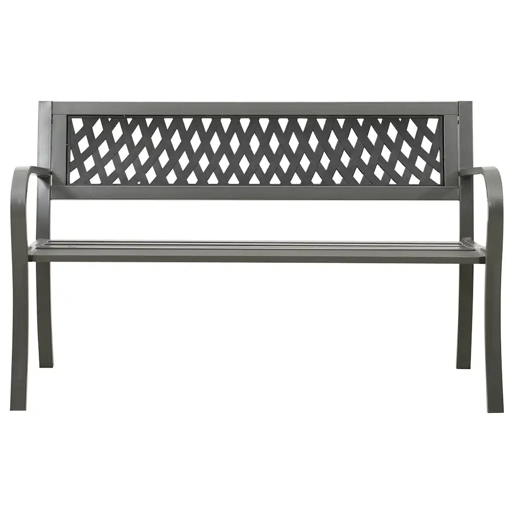 Panchina da Giardino | Panca da Giardino 125 cm in Acciaio Grigia