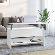Tavolino da Salotto Bianco 80x50x40 cm in Legno Multistrato 809656