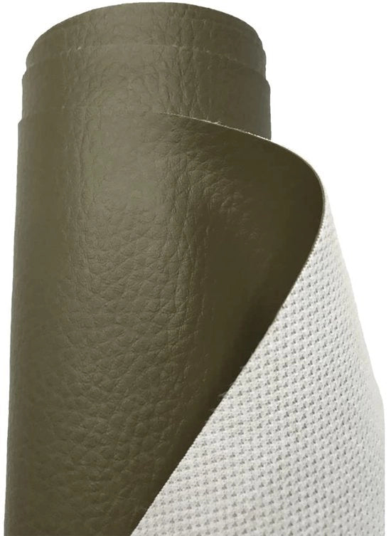 Tessuto imitazione legno con struttura a corda, impermeabile, venduto per metro - 100 cm x 140 cm (kaki)