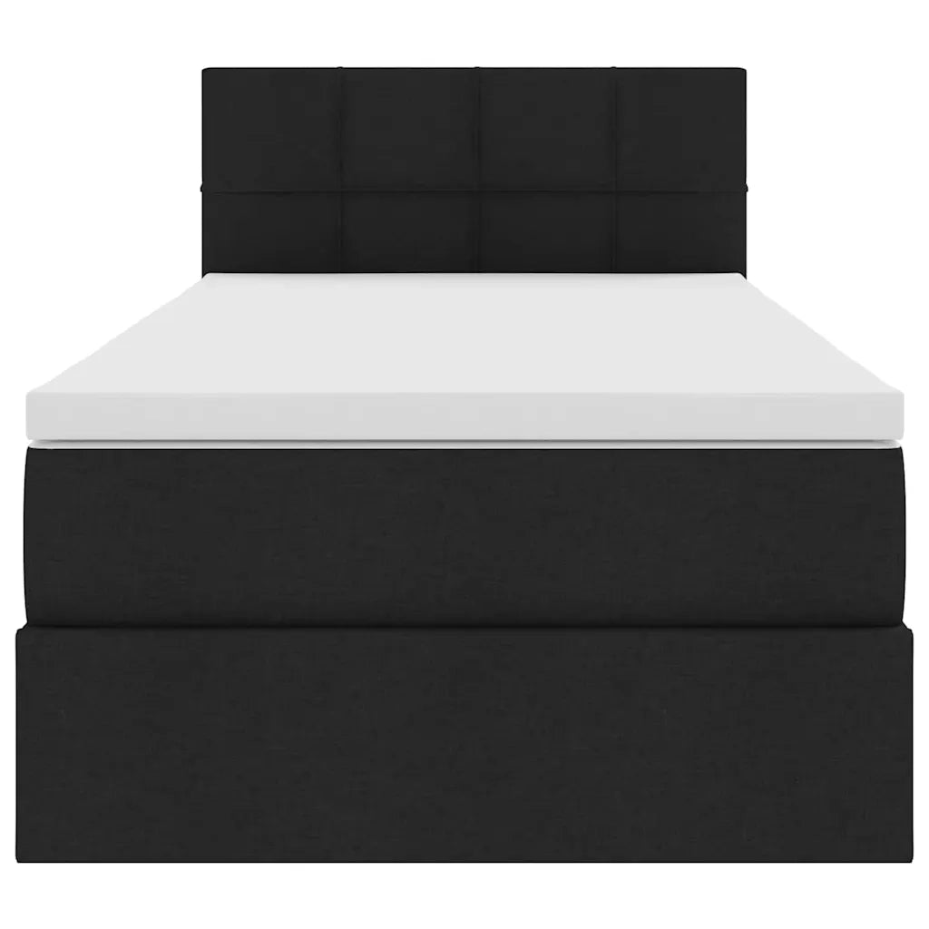 Letto con contenitore e materasso Nero 100 x 200 cm