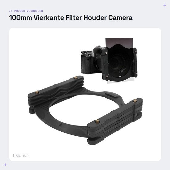 Adattatore per filtro quadrato 100mm - Adatto per 67/72/77/82/86/95mm - Materiale plastico - Accessori per fotocamera - Correzione dei difetti di illuminazione - Peso 97g - Adattatore per filtro