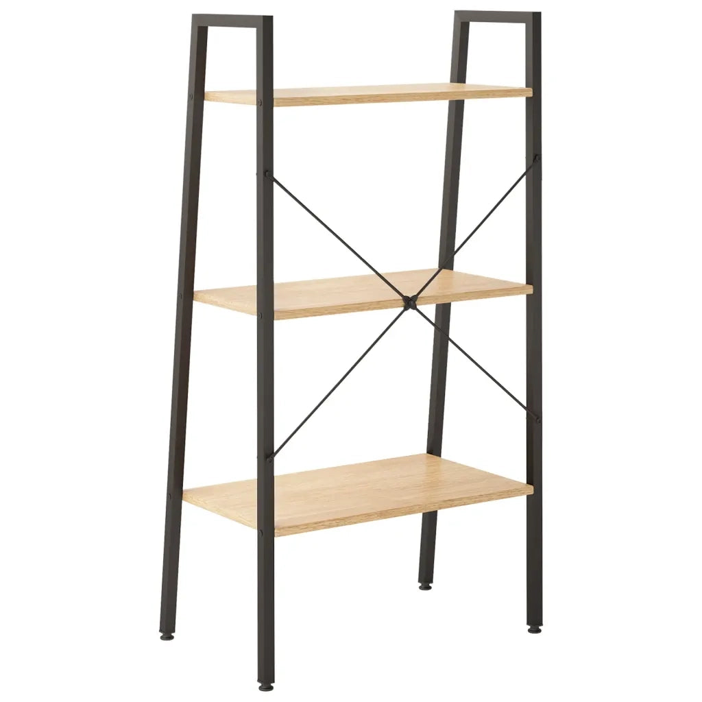 Scaffale Autoportante 3 Ripiani Marrone Chiaro Nero 56x35x108cm CFW2650450
