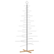 Albero di Natale in Metallo-Decorazioni natalizie con Base in Legno Nero 210 cm