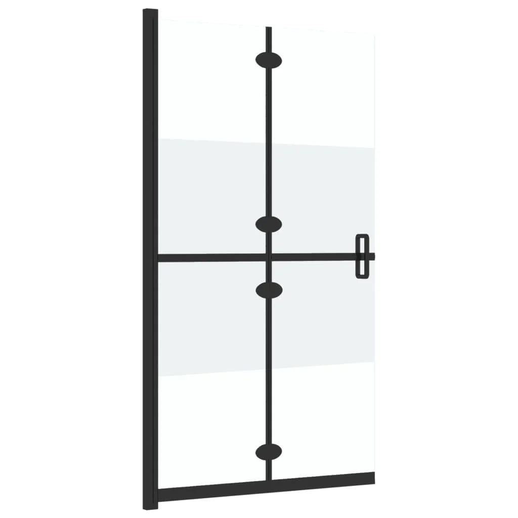 Parete doccia pieghevole divisorio per vasca da bagno accessorio per il bagno box doccia arredamento per la casa vetro ESG 80x190 cm semi-satinato 02_0002166
