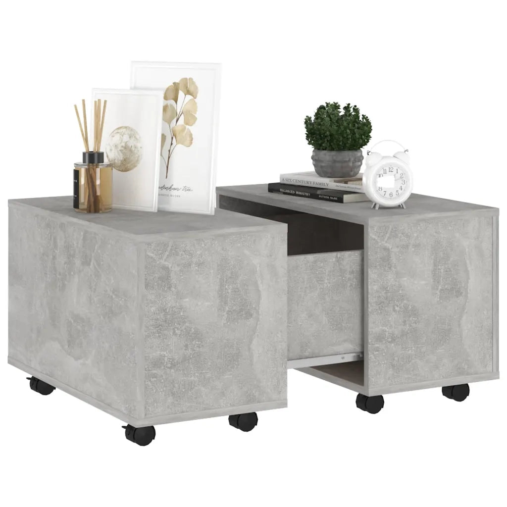 Tavolino da Salotto Grigio Cemento 60x60x38cm Legno Multistrato 806862