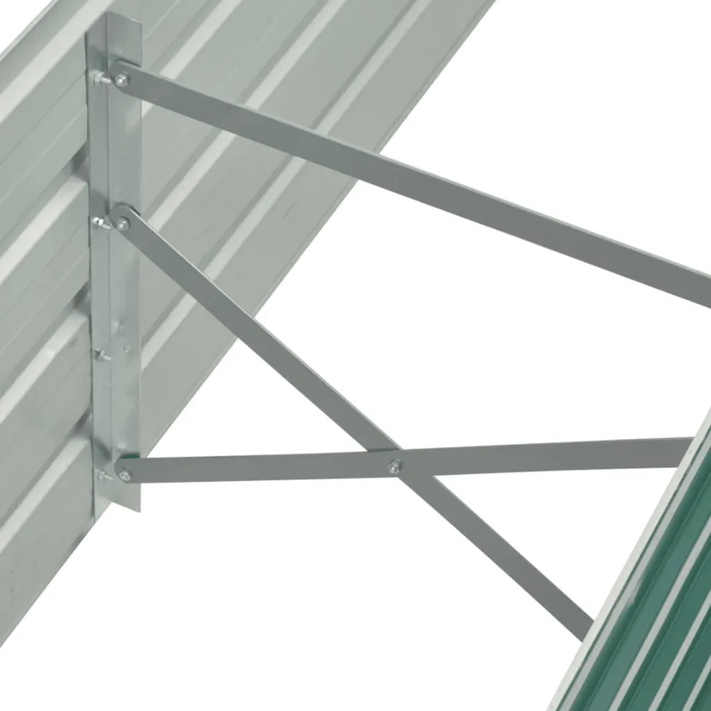 Fioriere | Cassetta per fiori | Letto Rialzato Giardino in Acciaio Zincato 160x40x45 cm Verde