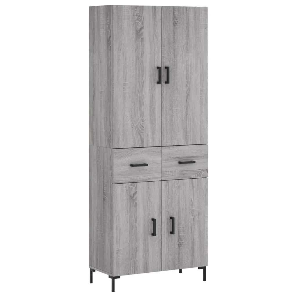 Credenza-Buffet-Armadio da cucina Grigio Sonoma 69,5x34x180 cm in Legno Multistrato 339380