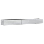 Fioriera rialzata per piante fiori patio giardino 400 x 80 x 45 cm acciaio zincato argento 02_0039446