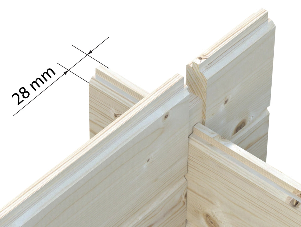 Casetta in legno non trattato Nora B 406X292