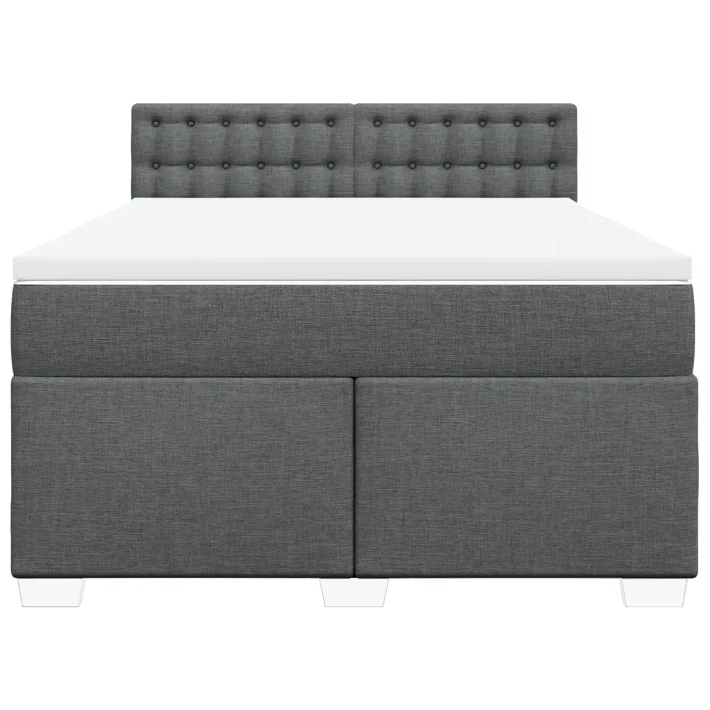 Giroletto a Molle con Materasso Grigio Scuro 140x200cm Tessuto 3285926