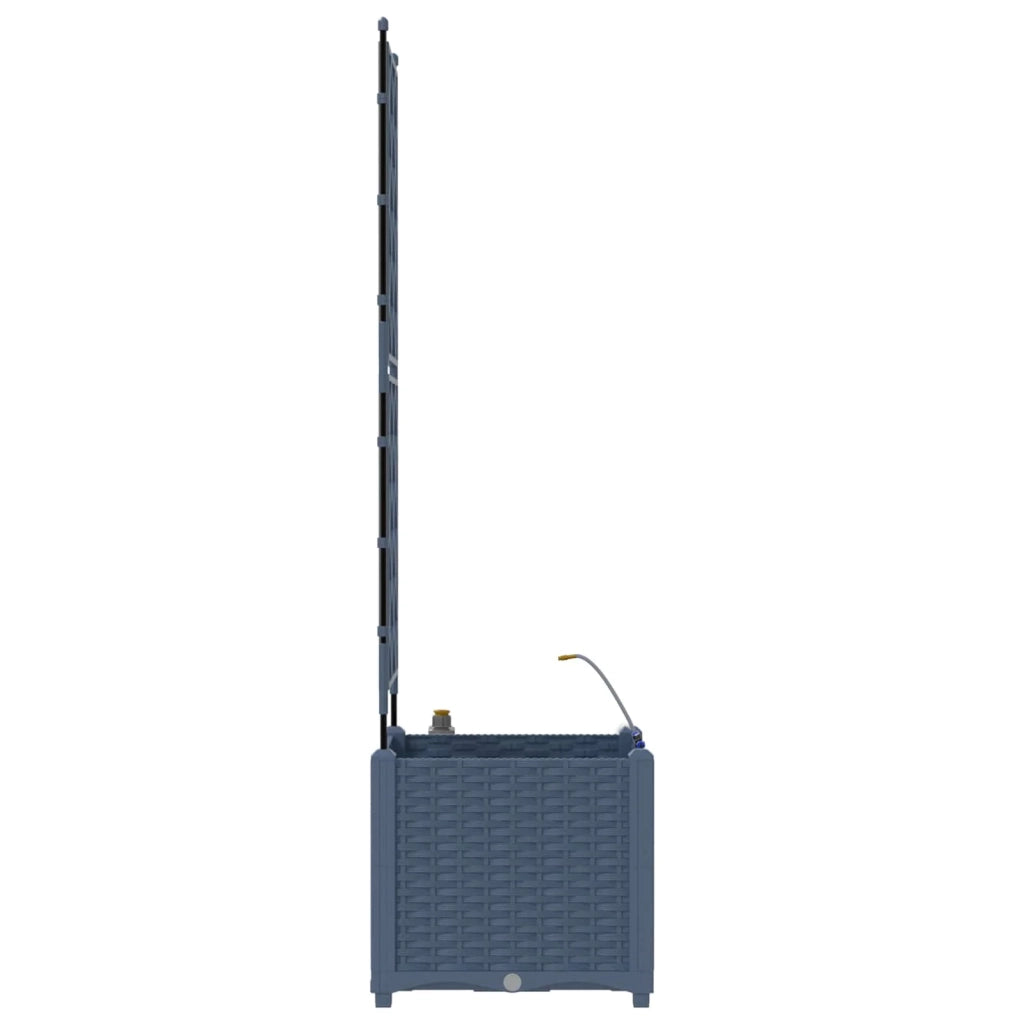Fioriera da giardino moderna con irrigazione 40 x 40 x 142 cm acciaio grigio 02_0058570