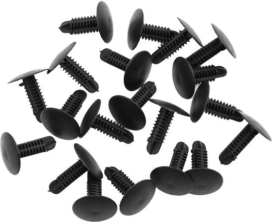 Chiodi a clip 5 mm - Plastica - Set da 20 - Robusto - Duraturo - Facili da installare - Viti a clip per pannelli