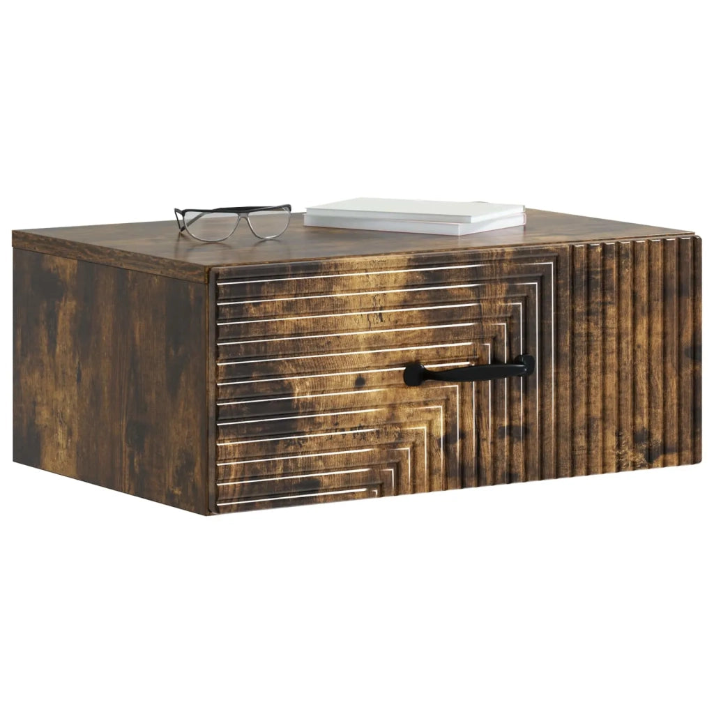 Mobiletto da notte a muro Rovere Fumo 49 x 34,5 x 20 cm 898625