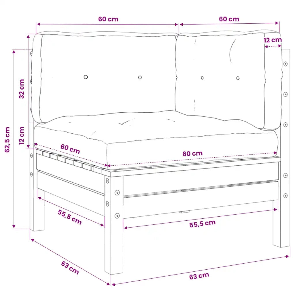 Divano Angolare da Giardino con Cuscini-Sofa da Giardino-Divanetto da esterno Legno Impregnato Pino 759098