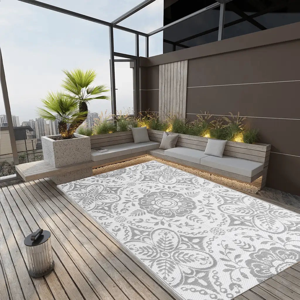 Tappeto da Esterni ARAKIL Grigio Chiaro 190x290 cm in PP CFW4013604