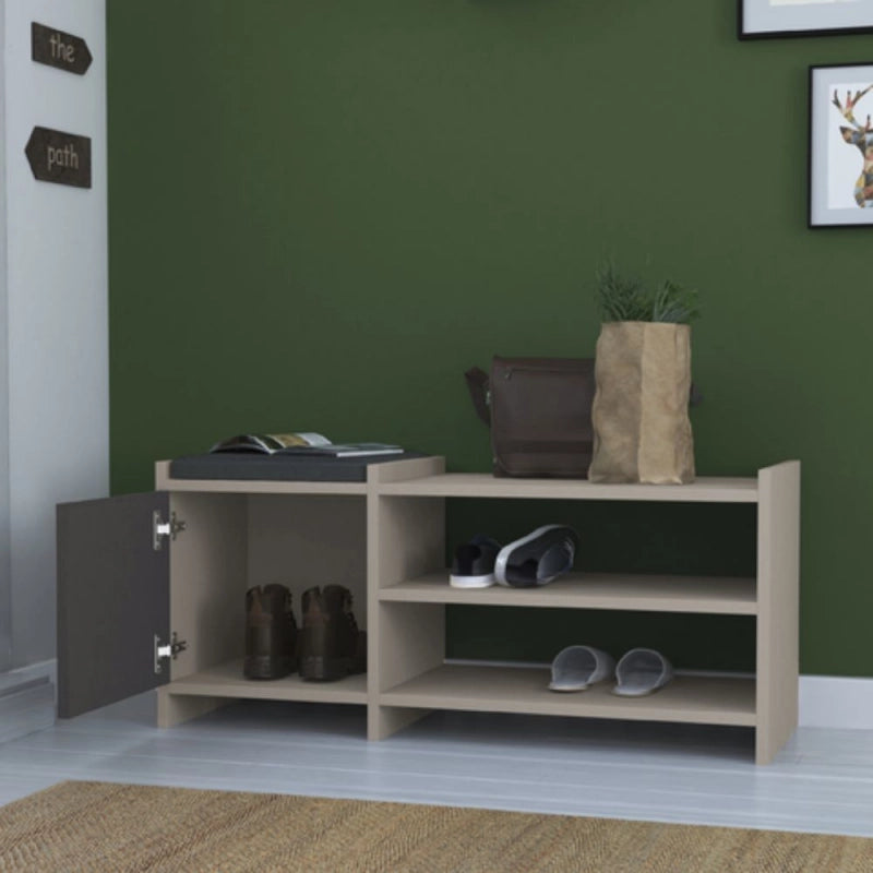 Scarpiera Sunno light mocha con anta colore antracite