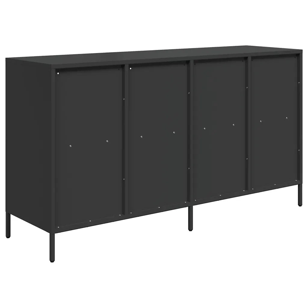 Credenza Nera 135x39x73,5 cm in Acciaio Laminato a Freddo 3307161