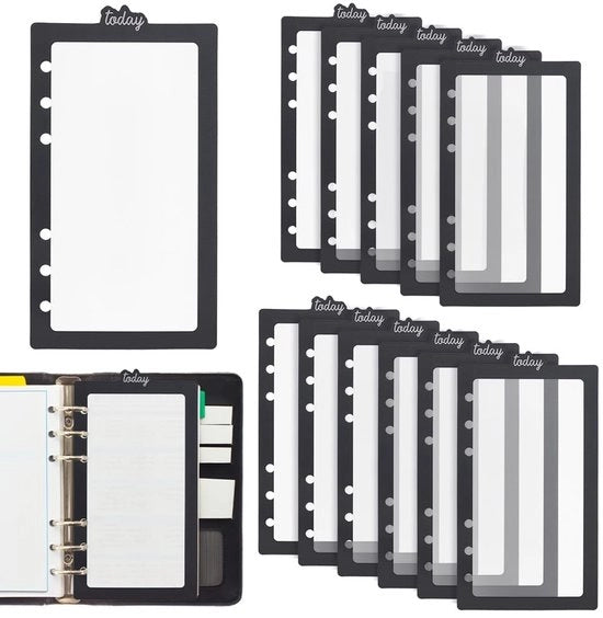 Divisori A4 12 pezzi - Tabblade - Scheidingsstrips - Leggero - Ultra sottile - Bordini neri