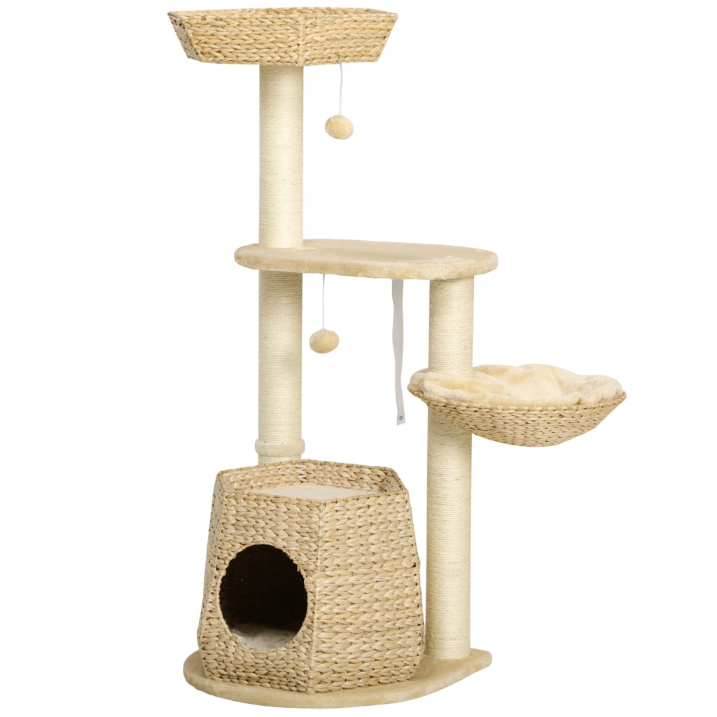 Arbre ¨¤ chat con nicchia, amaca e palle ¨C zephmum ¨C grigio, 119 cm